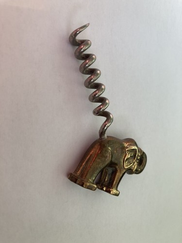 Vintage 1930s Art Deco Novelty Brass and Steel Elephant Figural Corkscrew - Picture 3 of 5