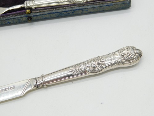 George III Boxed Sterling Silver Christening Cutlery Set Antique 1807 Sheffield - 第 5/6 張圖片