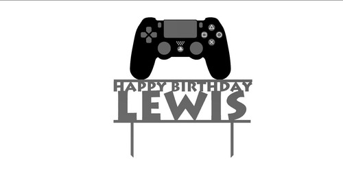 P.S Gaming Gamepad Controller Jungen JEDE FARBE personalisiert KUNSTSTOFF Cake Topper - Bild 2 von 4