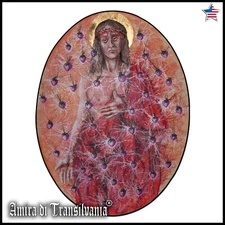 sacred art painting jesus christ icon religion figure catholic christianity aceo