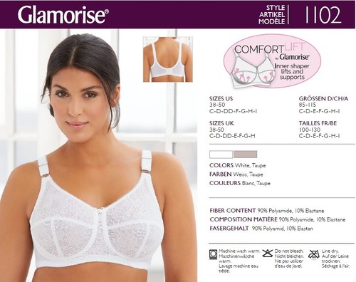Visit QUALITY-MADE USA Glamorise Store ~CLICK HERE NOW~ All New Sealed White Bra - Picture 8 of 24