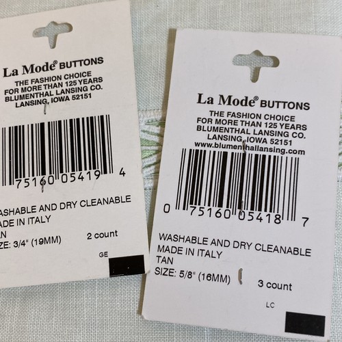 VTG NEW Lot 11 Cards (30 Ct) LAMODE Streamline MIX BUTTON Italy Taiwan - Picture 12 of 15