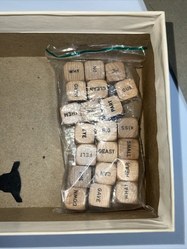 Vintage Scrabble Sentence Cube Table Game 1971 Wood Dice Word Fun Complete Nice - Picture 7 of 8