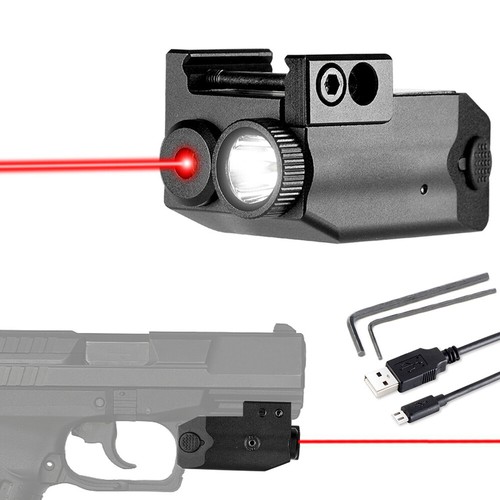 Laser Gun Light Combo 350 Lumens Tactical Flashlight with USB Rechargeable - Picture 13 of 26