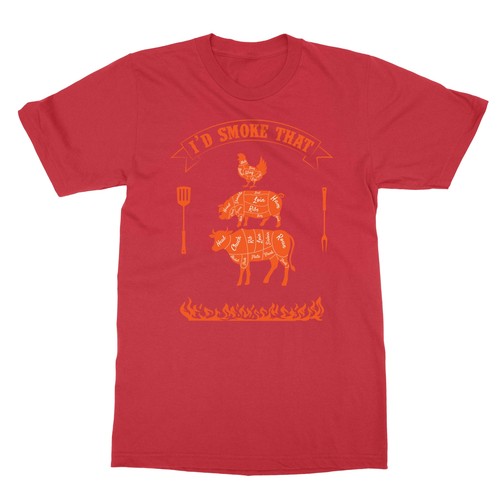 I'd Smoke That Funny Smoker Grill Men's T-Shirt - Picture 14 of 16