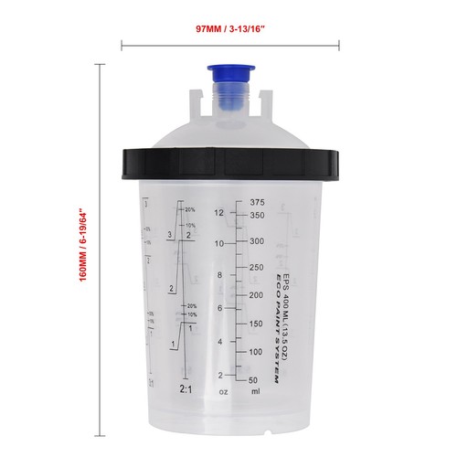 50 Pack 13 Ounce Disposable Paint Spray Gun Cup Kit w/ Cup Liners &Sealing Plugs - Picture 5 of 9