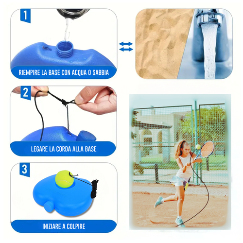SWINGBALL ALLENAMENTO TENNIS PADEL TRAINER STRUMENTO PORTATILE X PRINCIPIANTI - Zdjęcie 3 z 5