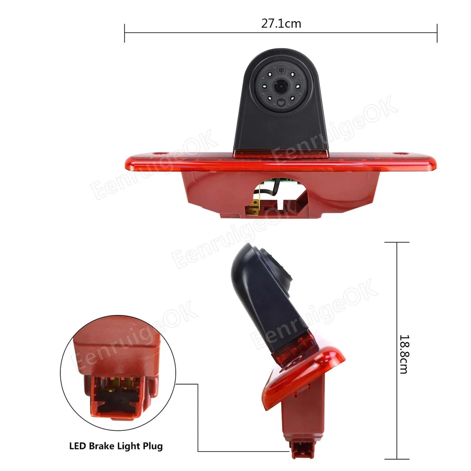 Brake Light Reversing Camera for Citroen Dispatch Peugeot Expert+ 5" Monitor Kit - Image 4 of 4