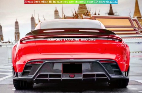 Fits Porsche Taycan 2020-2024 Carbon Fiber Rear Trunk Spoiler Lid Wing Body kits - Foto 8 di 15