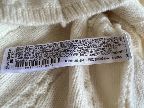 NWT Zara Ivory Wool Mixed Braided Cable Knit Sweater Sleeveless High Collar TopM - Picture 15 of 20