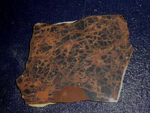 SPIDERMAN JASPER SLAB --4 1/8 " x  3 1/2 "  rough, cabbing - display , science - Picture 1 of 3