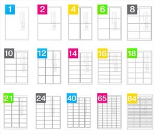 1 - 84 LABELS - A4 STICKY PEEL SELF ADHESIVE ADDRESS - LASER INKJET COPIER WHITE
