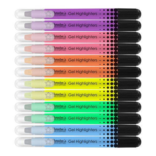 12 Thornton's Office Supplies Twist-Retractable Bible Gel Highlighters Assorted - Picture 2 of 4