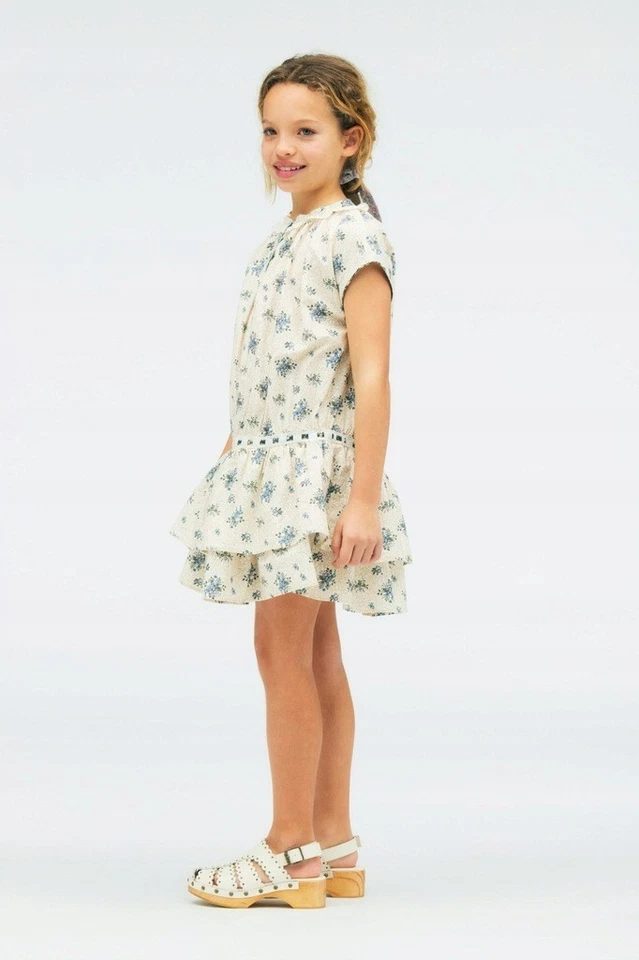 VESTIDO ZARA KIDS EDICIÓN LIMITADA FLORAL CRUDO POPELINA SIN MANGAS ENCAJE VOLANTES 1167/03 6 Foto 4 de 4