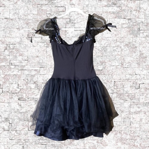 Costume donna mini abito taglia piccola 4/6 sexy ballerina gotica civetta tulle fiocco - Foto 2 di 9