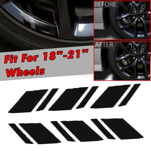 Car Black Wheel Rim Vinyl Sticker Decal Hash Mark Stripe Fit For 18"-21" Wheels - Bild 1 von 3