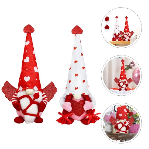 2 Pcs Bogen tendance Und Liebesdekorationen Valentinstag Plüschzwerg