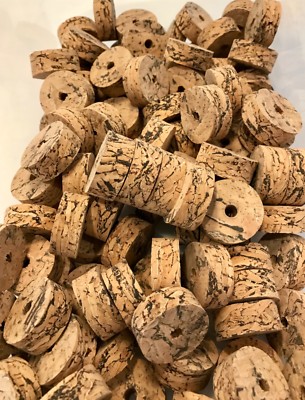 1 1//4/" x 1//2/" x 1//4/" Hole Cork Rings 12 River Burl # 2