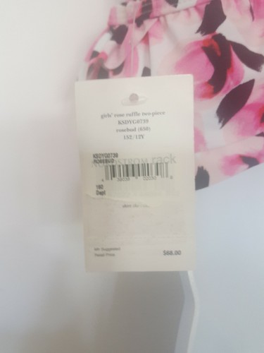 Kate Spade New Your Girls Rose Ruffle Rosebud Bikini Top 12Youth - Picture 4 of 5