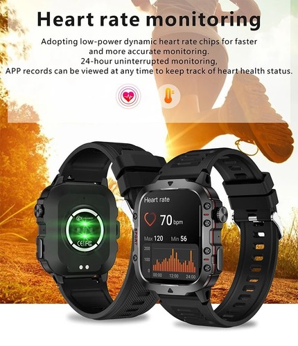 Xiaomi Military Smart Watch 1.96" IP68 5ATM Men Outdoor Fitness Health Tracker - Picture 6 of 14