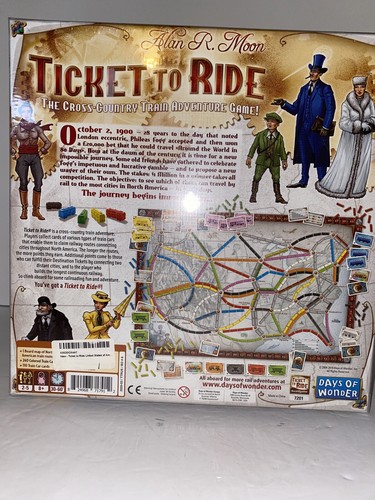 Days of Wonder - Ticket To Ride- by Alan R. Moon Train Adventure Board Game NEW! - Picture 4 of 6