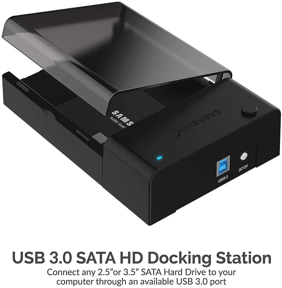 Hard Drive Docking Station Lay-Flat USB 3.0 to SATA -  Sabrent EC-DFLT - Image 2 of 4
