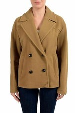 Hugo Boss "Jenona" Women's Wool Brown Double Breasted Peacoat US 4 IT 40