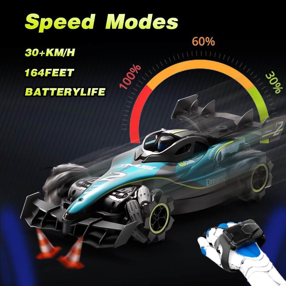 4DRC Y2 Auto RC Drift 4WD 30km/h – Controllo Gestuale E Telecomando, Con Spruzzo Luminoso - 4