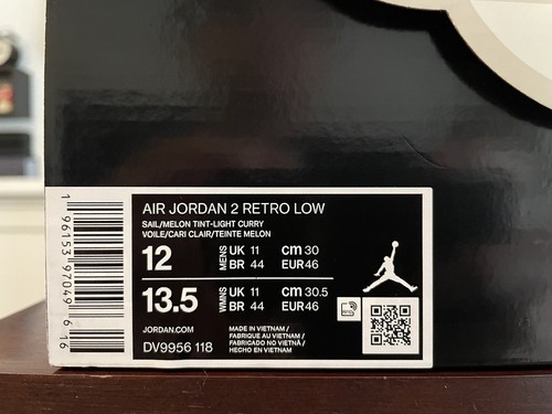 Jordan Retro 2 Retro Low Craft Melon Tint 12 - Picture 12 of 14