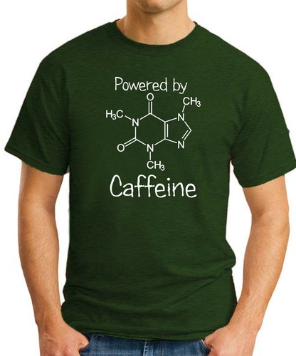 CAMISETA POWERED BY CAFEINE > Divertido Eslogan Novedad Geek Para Hombres Top Beber Café - Imagen 9 de 22