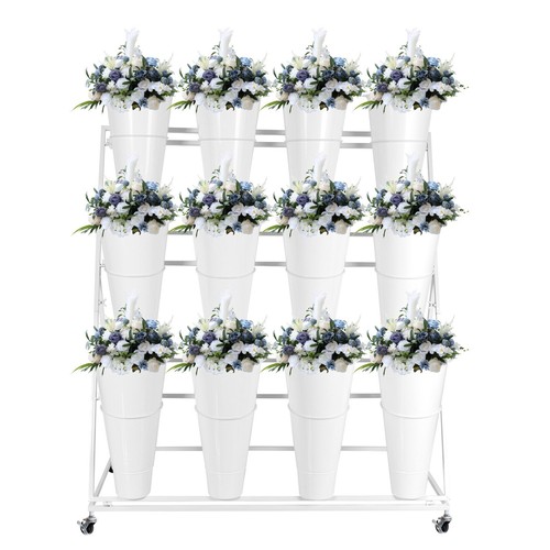 12/16 Pack Buckets Metal Flower Display Flower Stand Shelf Graden Wedding Indoor - Picture 7 of 24