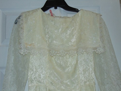Vintage Gunne Sax Dress Lace Gauzy Lolita Dress - 7 hippie prairie Beach Wedding - Picture 3 of 8