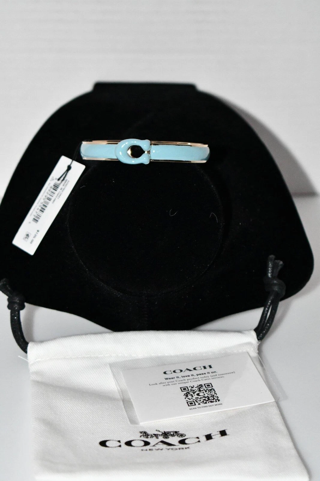 COACH Braccialetto Braccialetto Tabby Firmato in Blu Oro #426076GLD441 Nuovo con etichette