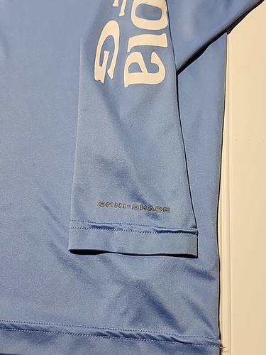 Columbia PFG Shirt Long Sleeve Fishing Men's Sz M Blue Pullover Logo Print READ - Picture 13 of 15