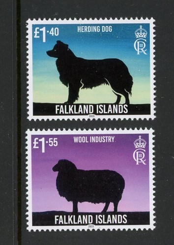 Falkland Islands 2023 Development Corporation 5v MNH Ship Dog Sheep Airplane - Picture 2 of 2