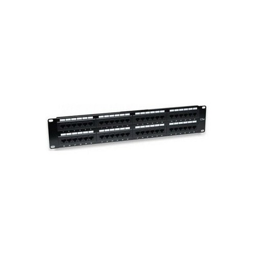 Pannello Patch Panel per Rack 19" Altezza 2HE UTP 48  posti RJ45 cat. 5E Nero - Foto 1 di 2