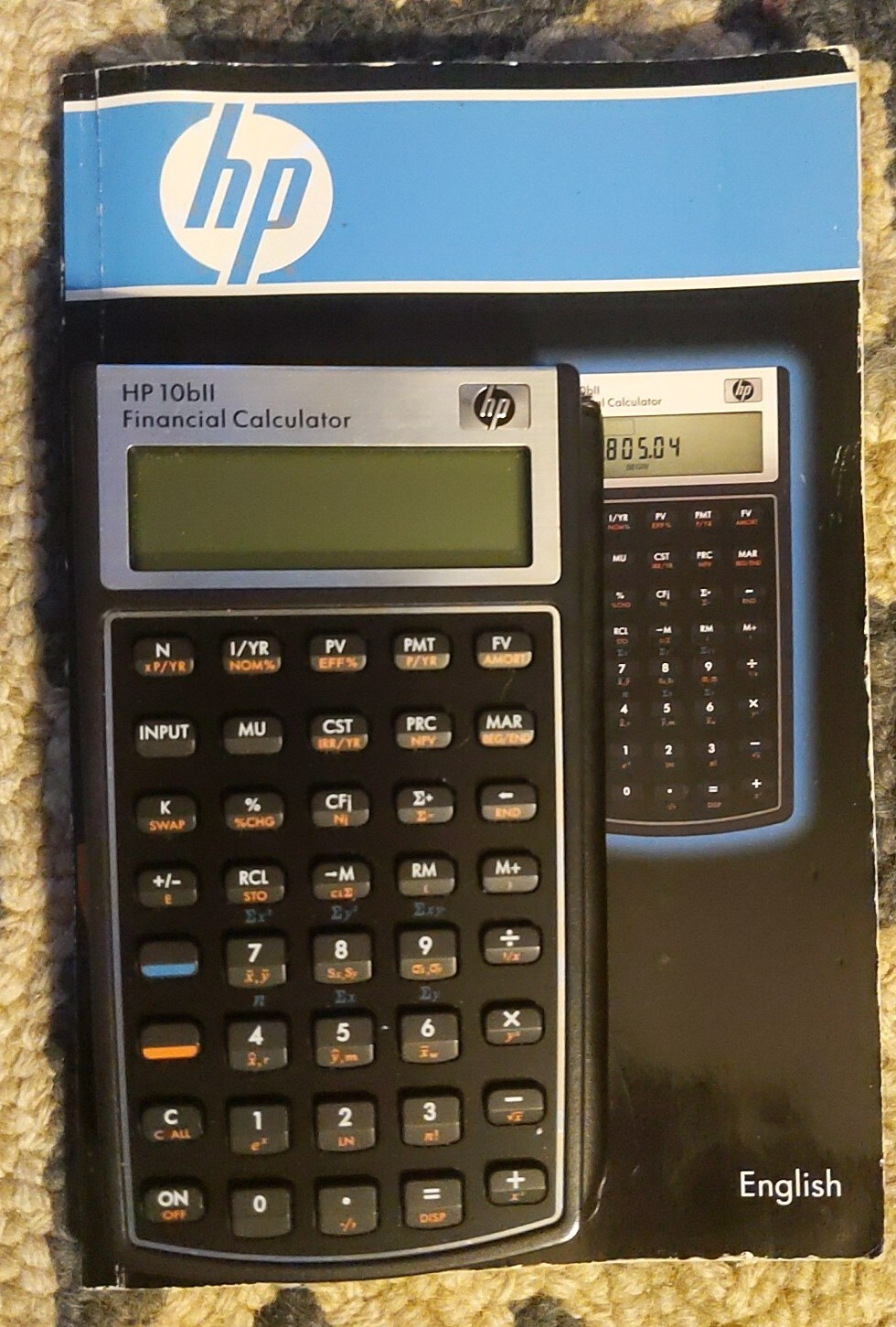 Hewlett Packard HP10BII Plus Financial Calculator w/Soft Case & Manual