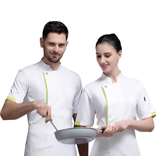 Women's Chef Coat - Underarm Cool Vent Chef Jacket Green Edge Chef Working 3XL - Picture 3 of 7