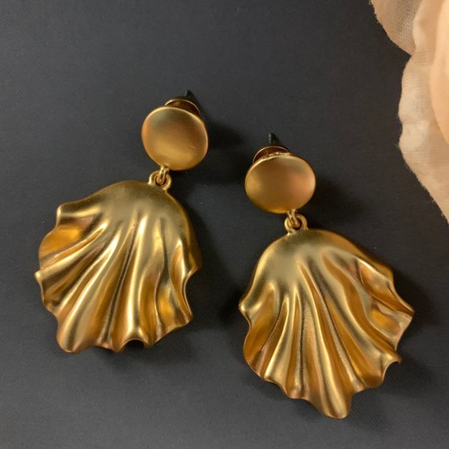 Moda Cobre Puro Con Forma de Concha Pendientes Tachuelas Mujeres Joyería Decoración Regalos - Imagen 2 de 6