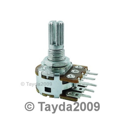 2pc 100K OHM Logarithmic Dual Rotary Taper Potentiometer A100K 100KA POT ALPHA