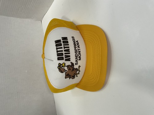 VINTAGE Dutton Aviation Hat Cap Snap Back Mesh Trucker Advertising Mens 80s - Picture 1 of 12