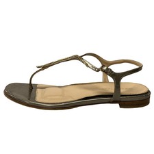 Auth sergio rossi - Silver Gold Leather Hardware Women's Sandals