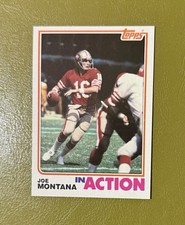 1982 Topps Football # 489 San Francisco 49ers QB Joe Montana In Action EX-Nr Mt