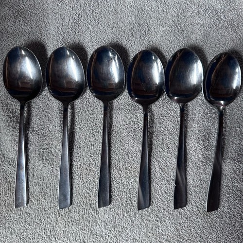 Juego de cucharas sopera cubiertos de acero inoxidable Sohnaco Japón vintage borde inclinado/6 - Imagen 2 de 5