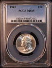 1943-P Washington Silver Quarter - PCGS MS65! Bright & Lustrous GEM BU!