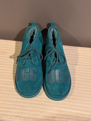 UGG Neumel Scatter Graphic Deep Teal Chukka Boots Size 8 - Picture 3 of 8