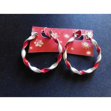 Christmas Candy Cane Hoop Earrings New
