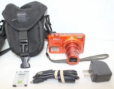 Nikon COOLPIX S6500 16.0MP 12x Wi-Fi Digital Camera ORANGE Works! Tested! guc