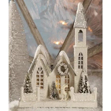 Bethany Lowe Christmas Ivory Church Medium LG1773