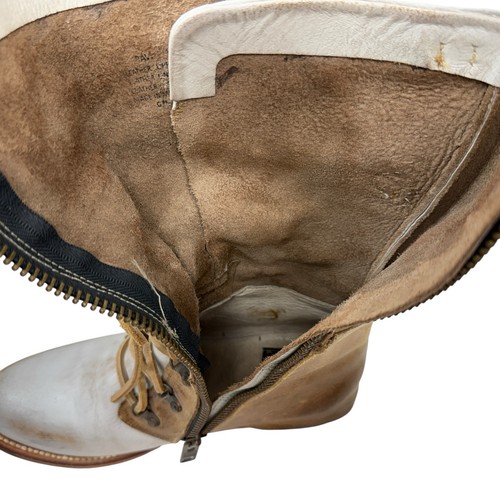 Freebird By Steven RAVI Strappy Leather 2 Tone Tan Combat Boots Size 9 Boho - 第 8/10 張圖片